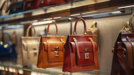 luxury handbags display in store