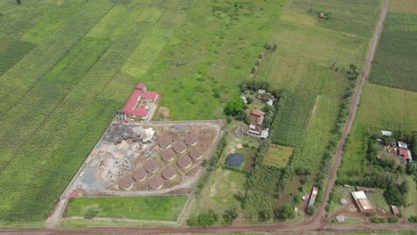 hotel construction site on suburbs of loitokitok, kenya, aerial view