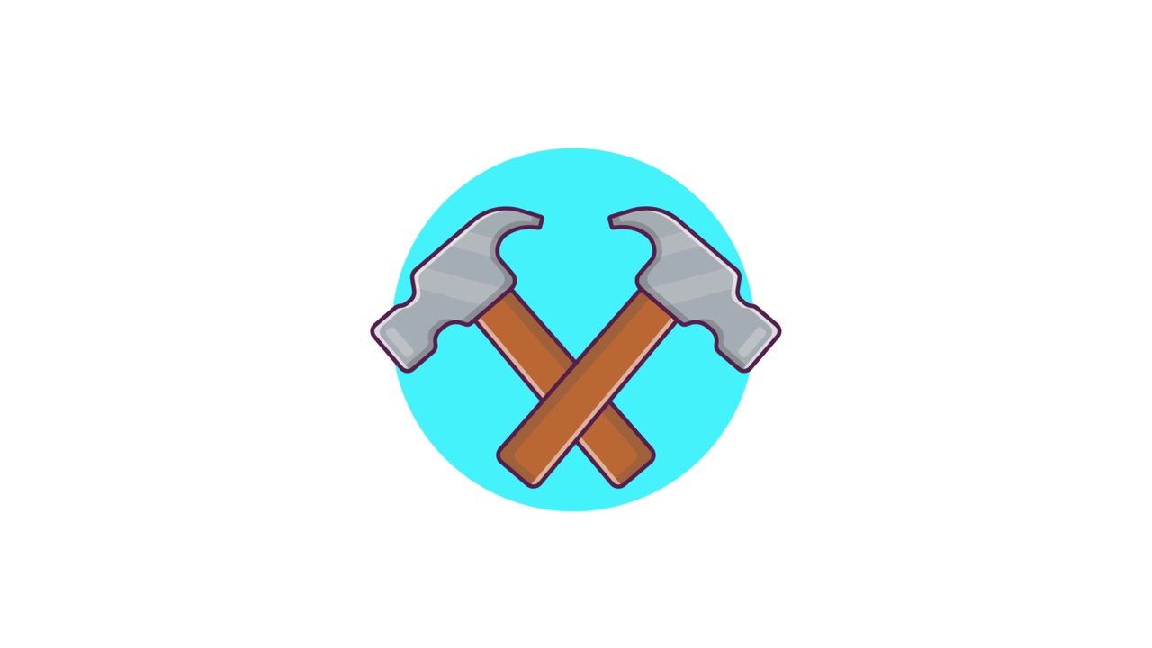 Animated Illustration of Two Crossed Hammers
