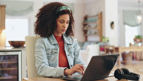 woman working on a laptop at home