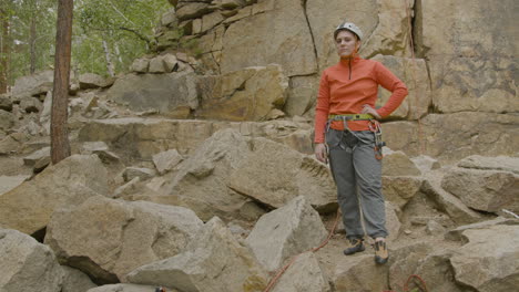 climber at the bottom of the cliff