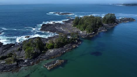 Vancouver-Island-West-Coast-Canada-in-the-Pacific-Ocean,-aerial-North-America