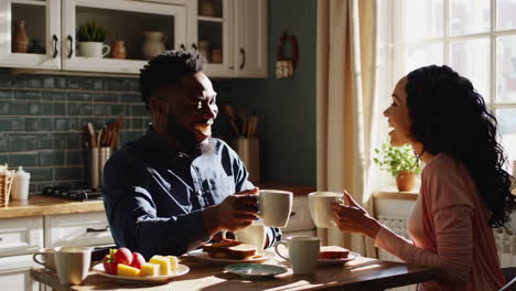 a couple enjoying breakfast together