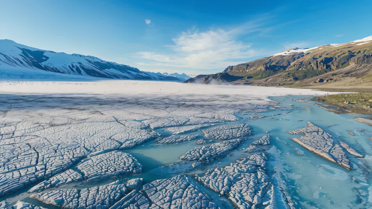 Majestic Glacier Landscape with Snow-Capped Mountains