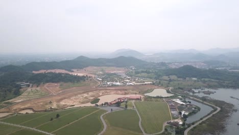 aerial view of a scenic development project