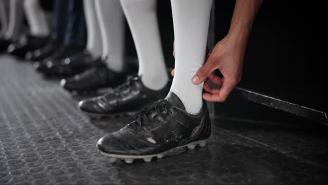 soccer players with cleats and white socks