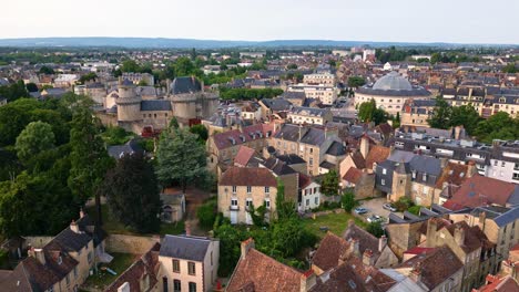 alencon ducal castle with halle au ble or wheat market, orne in normandie, france