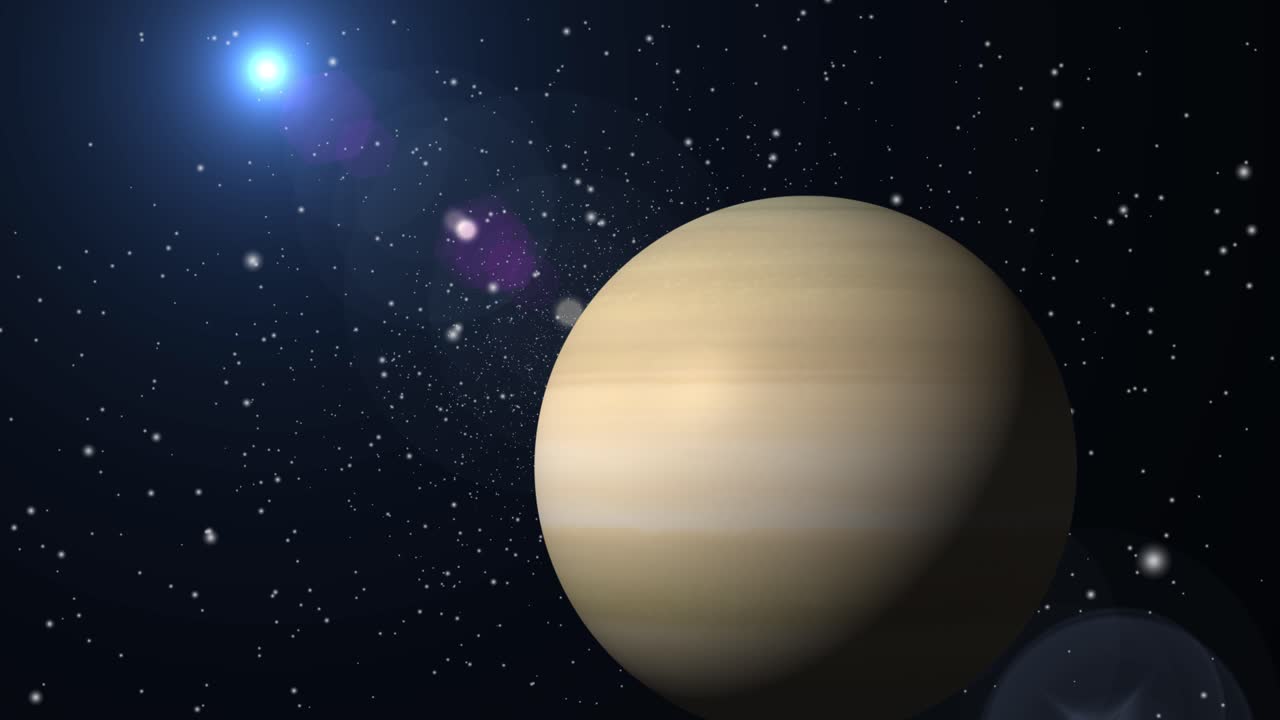 planetas como saturno se mueven con una luz brillante en el espacio
