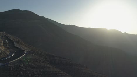 drone shot of a sun rise zoom in shot
