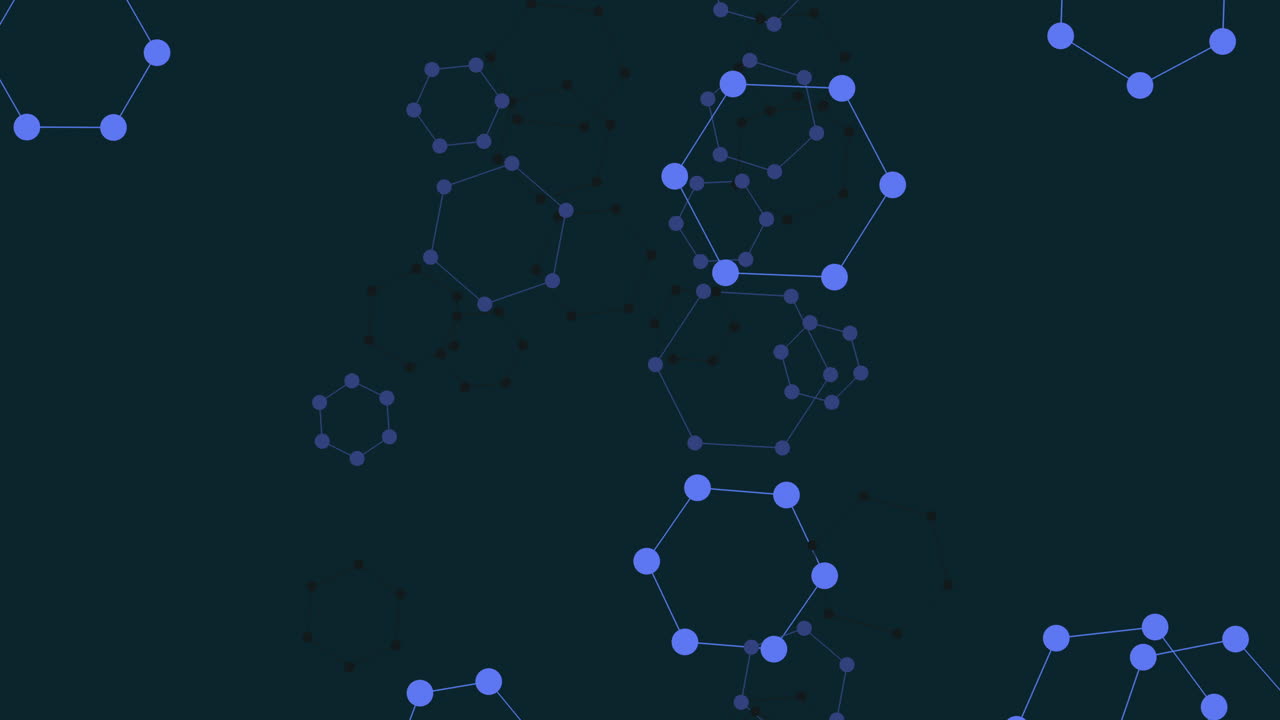 puntos azules interconectados que forman una red sobre un fondo oscuro