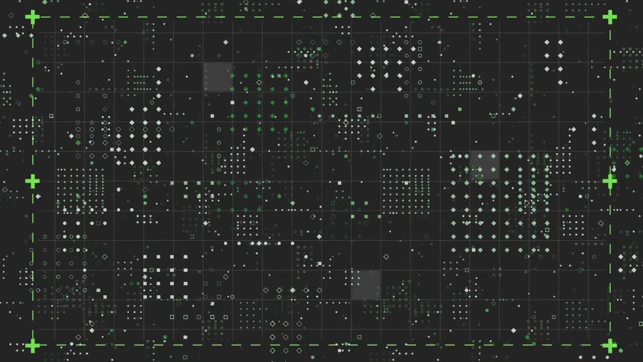 puntos que forman un cuadrado contra un fondo negro