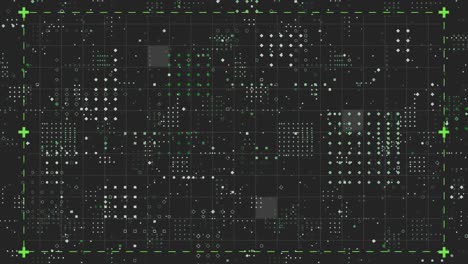 Punkte-Bilden-Ein-Quadrat-Vor-Schwarzem-Hintergrund