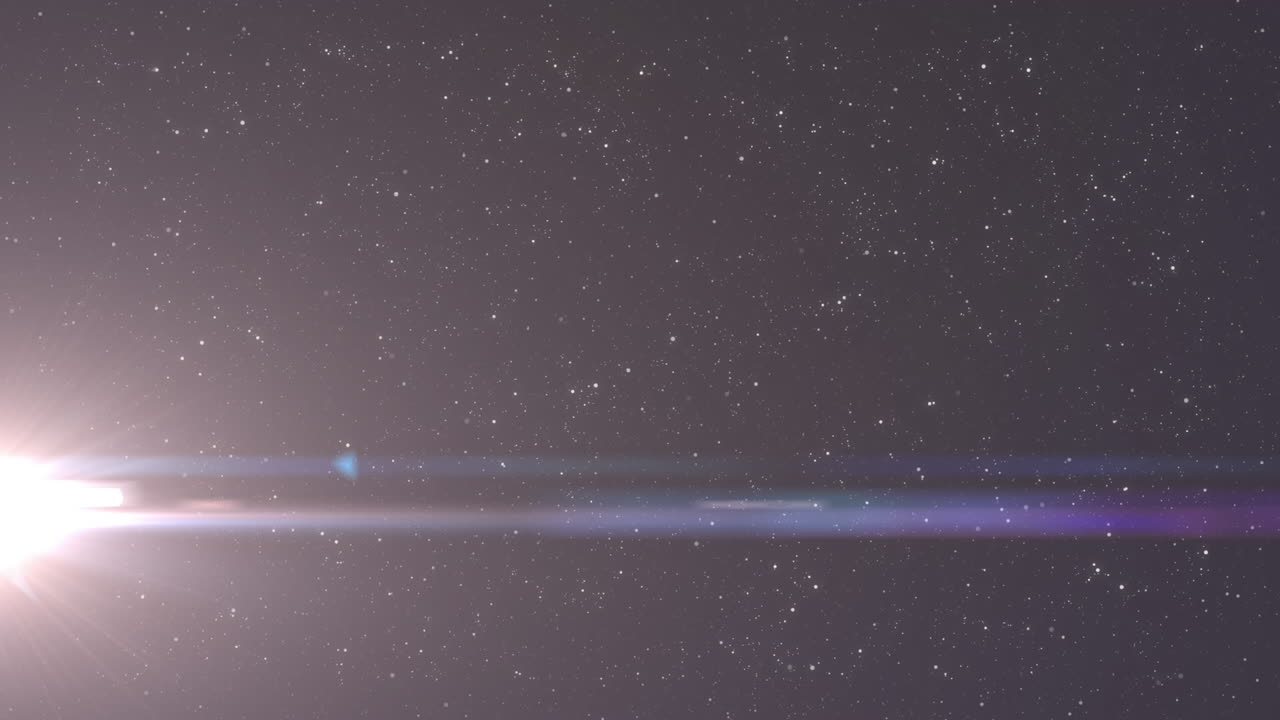 회색 배경의 복사 공간에 대한 빛과  ⁇  입자의 점의 디지털 애니메이션