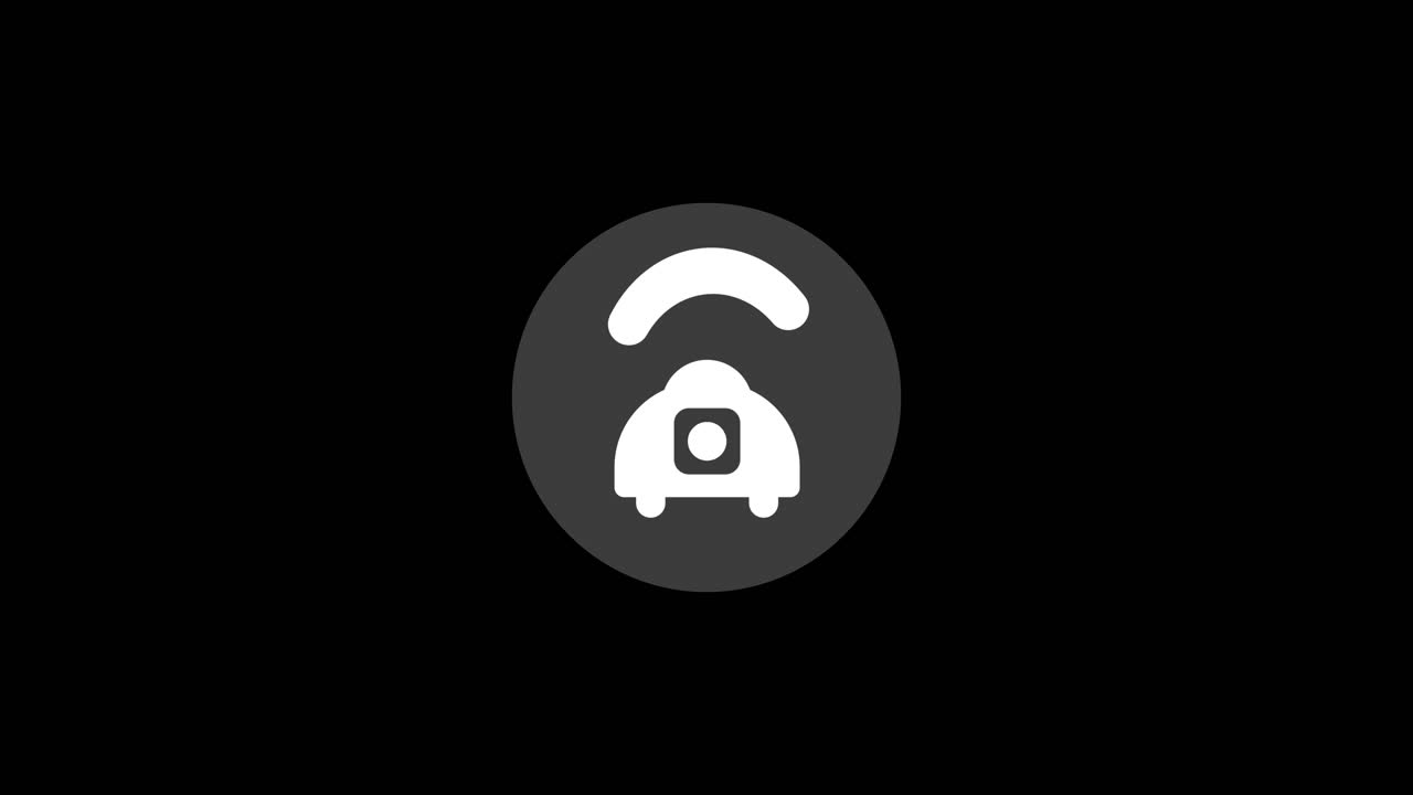 Icona auto animata con segnale wireless