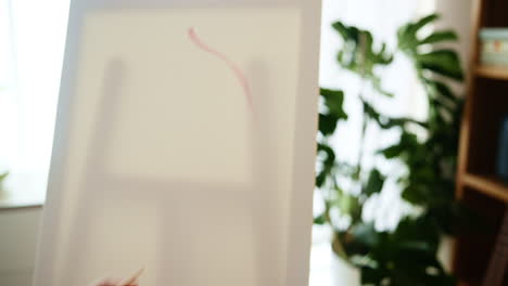 person drawing on an easel