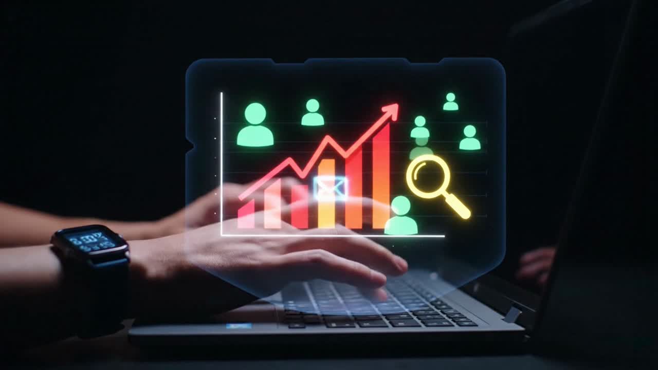 Digital marketing strategy with SEO and email campaign analytics