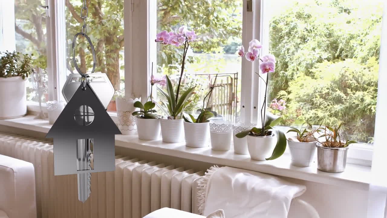 뒷면 에 있는 거실 위 에 매달린 집 열 와 열