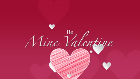 Animated-closeup-Be-Mine-Valentine-text-and-motion-romantic-red-hearts-on-Valentines-day-background-2