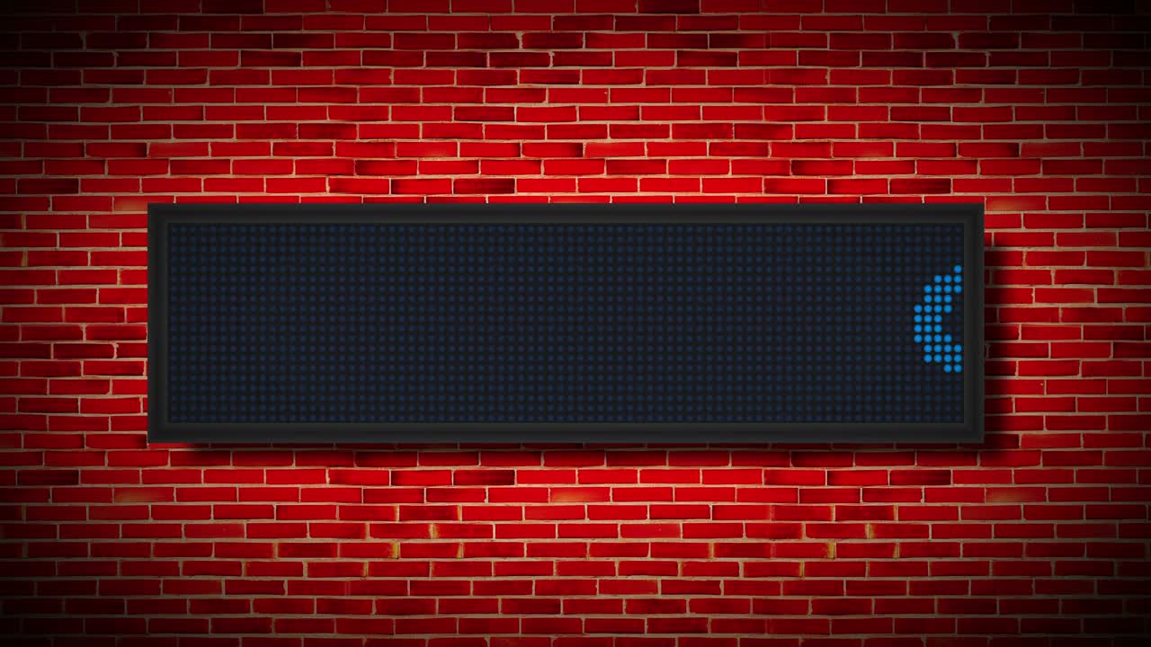 texto abierto en tablero de luz.4k video. imágenes en bucle