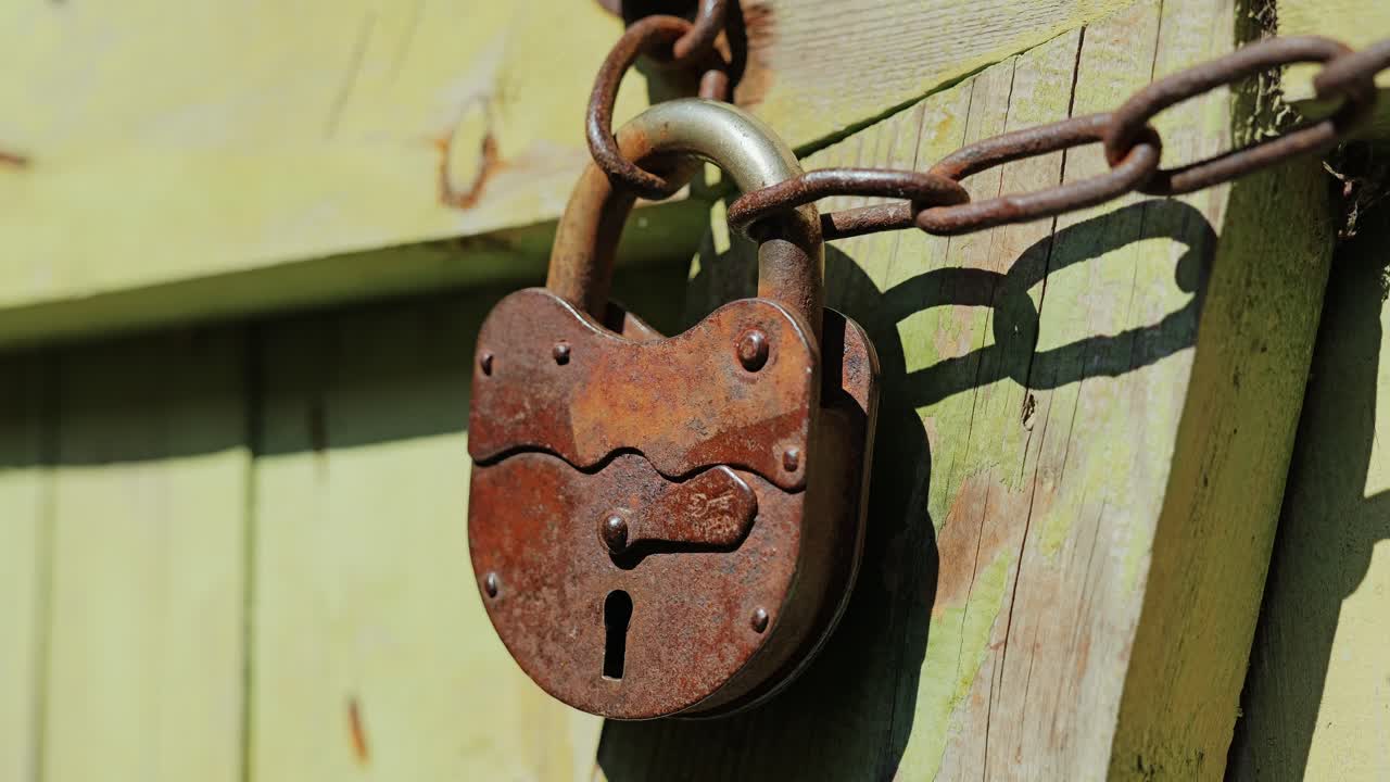 Close up of padlock with chain reflecting censorship, restriction and insecurity