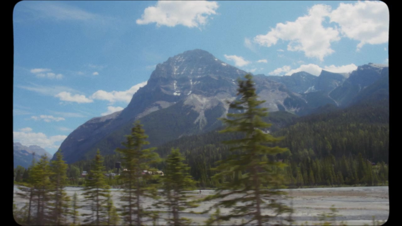 Driving through Canadian Rocky Mountains