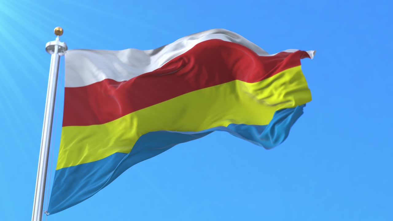 bandera del voivodato de podlaskie, polonia. bucle