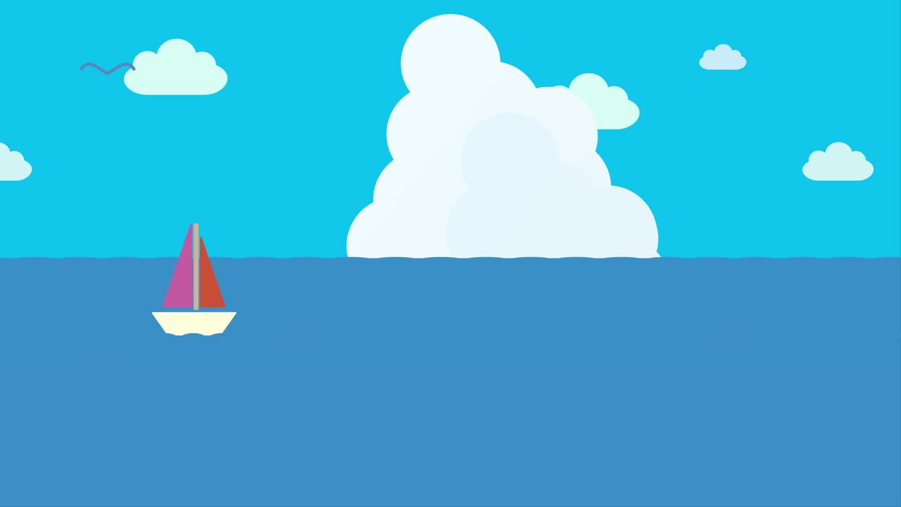 요트 애니메이션 블루 스카이