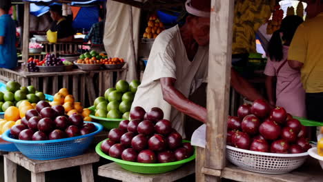 vibrant tropical market scene