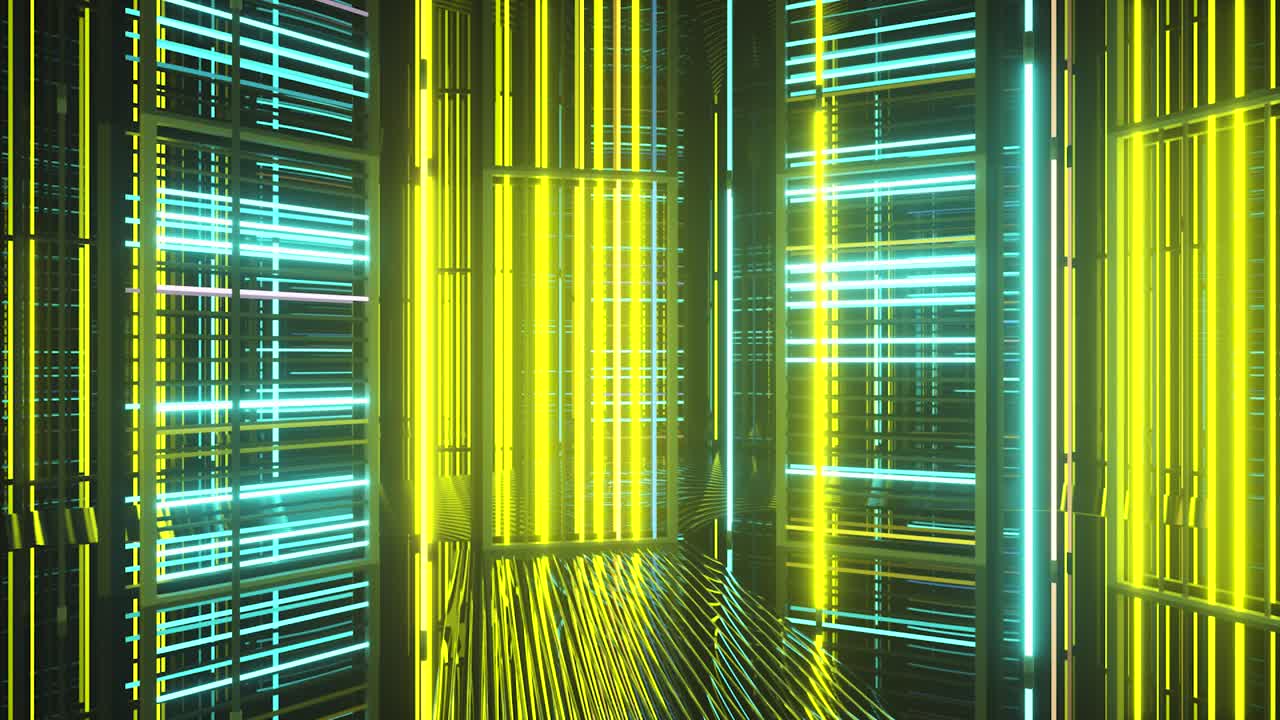 túnel de neón brillante