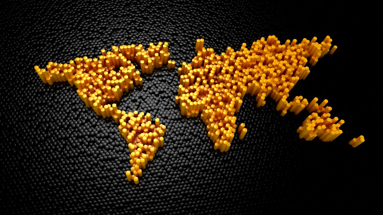 육각형은 세계 지도를 형성했습니다.