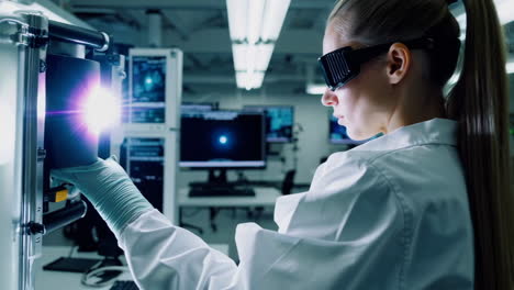 scientist working on advanced technology in a laboratory
