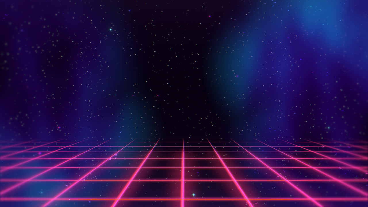 Motion retro red lines in space with abstract background