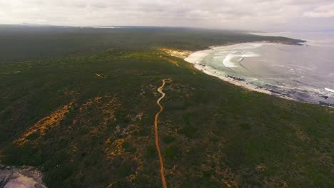 aerial view of landscape and sea