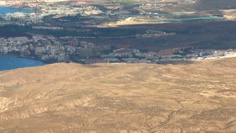 los cristianos tenerife view landscape from plane in canary islands