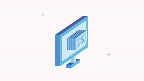 escritorio con animación de dinero
