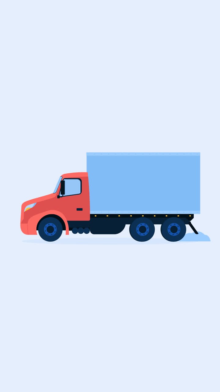 Eine Animation eines handgezeichneten Transport-LKWs