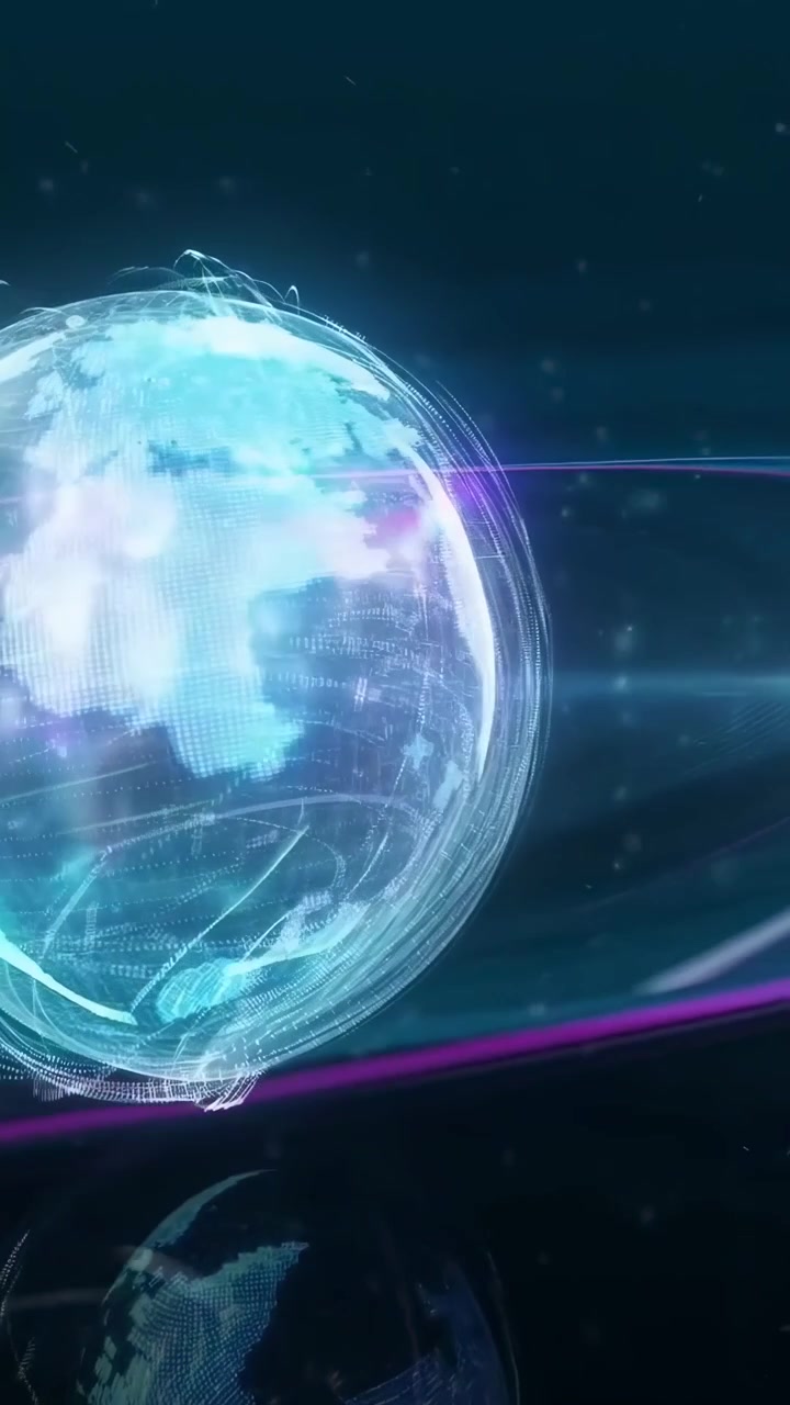 Digital Holographic Earth Rotating in Dark Space