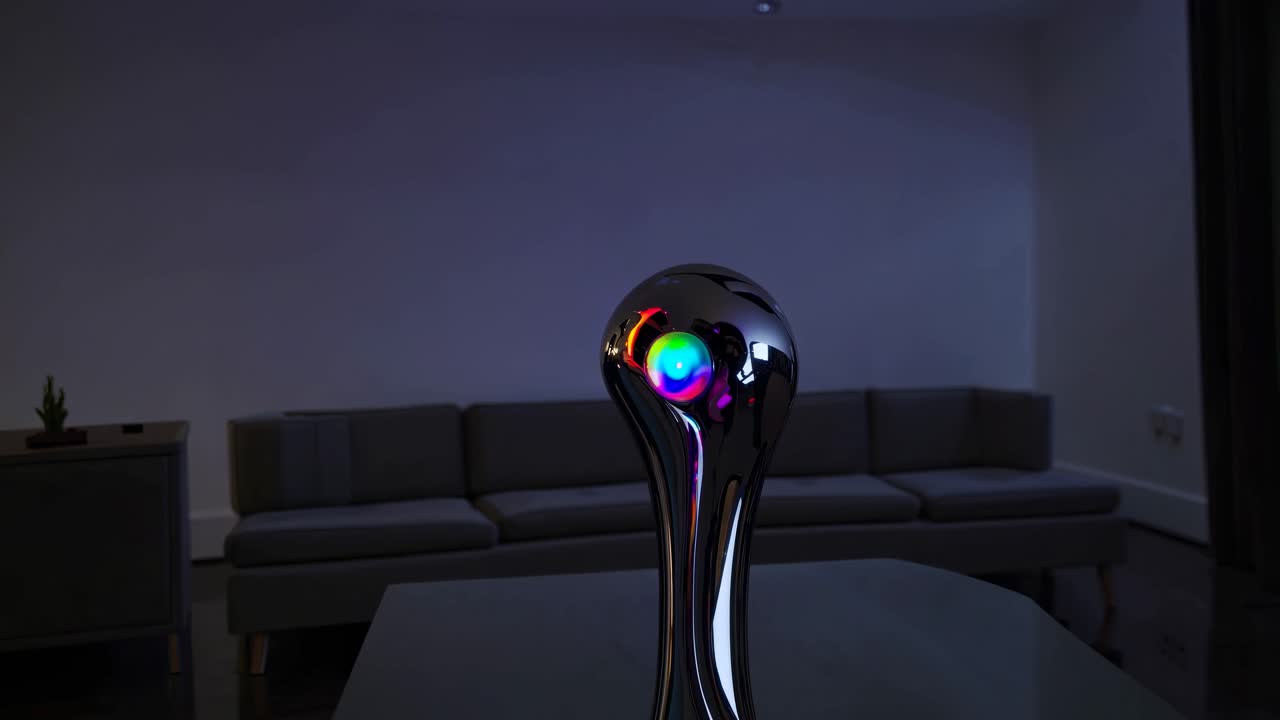 현대적인 크롬 램프와 컬러 led 조명