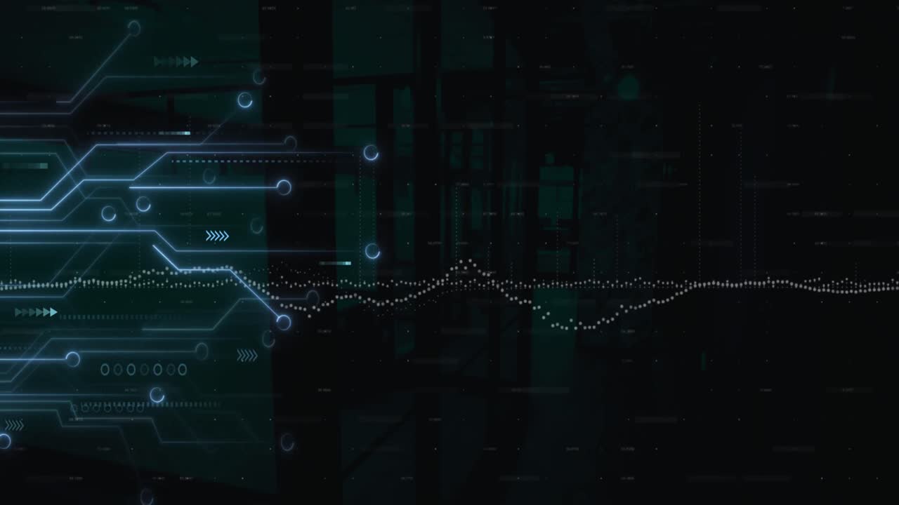 Animation of data processing over computer circuit board