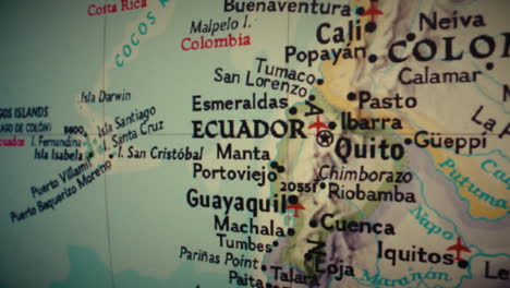 map showing ecuador, colombia, and galapagos islands