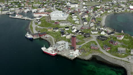 areal shoot of subarctic climate zone city - honningsvag