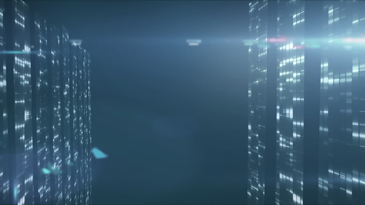 Animation of light spots over black background