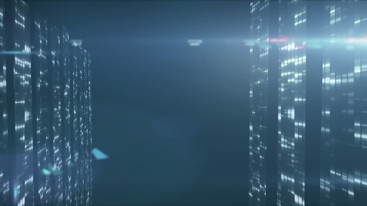 Animation of light spots over black background
