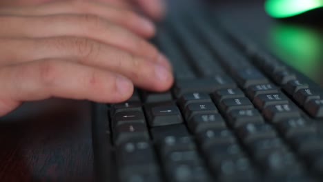 typing on a keyboard