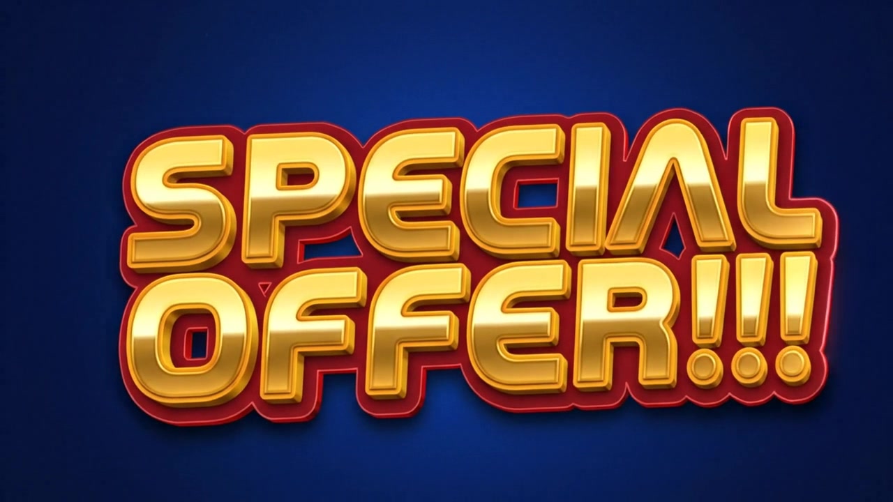 Special Offer Promotional Text Animation With Glowing Neon Letters and Dynamic Motion