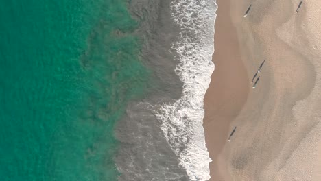 Aéreo.-Gente-Caminando-En-La-Playa