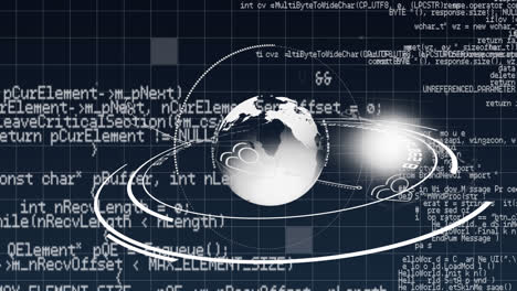 Animation-of-globe-and-data-processing-over-grid