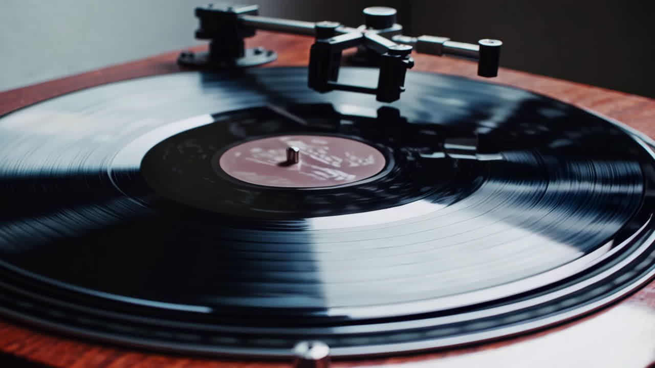 Record Player with Spinning Vinyl