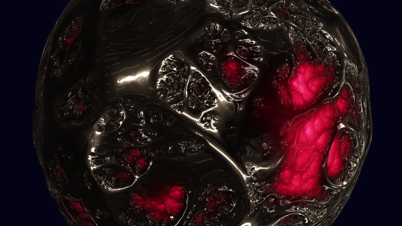 Fiery red rock in dark metallic frame