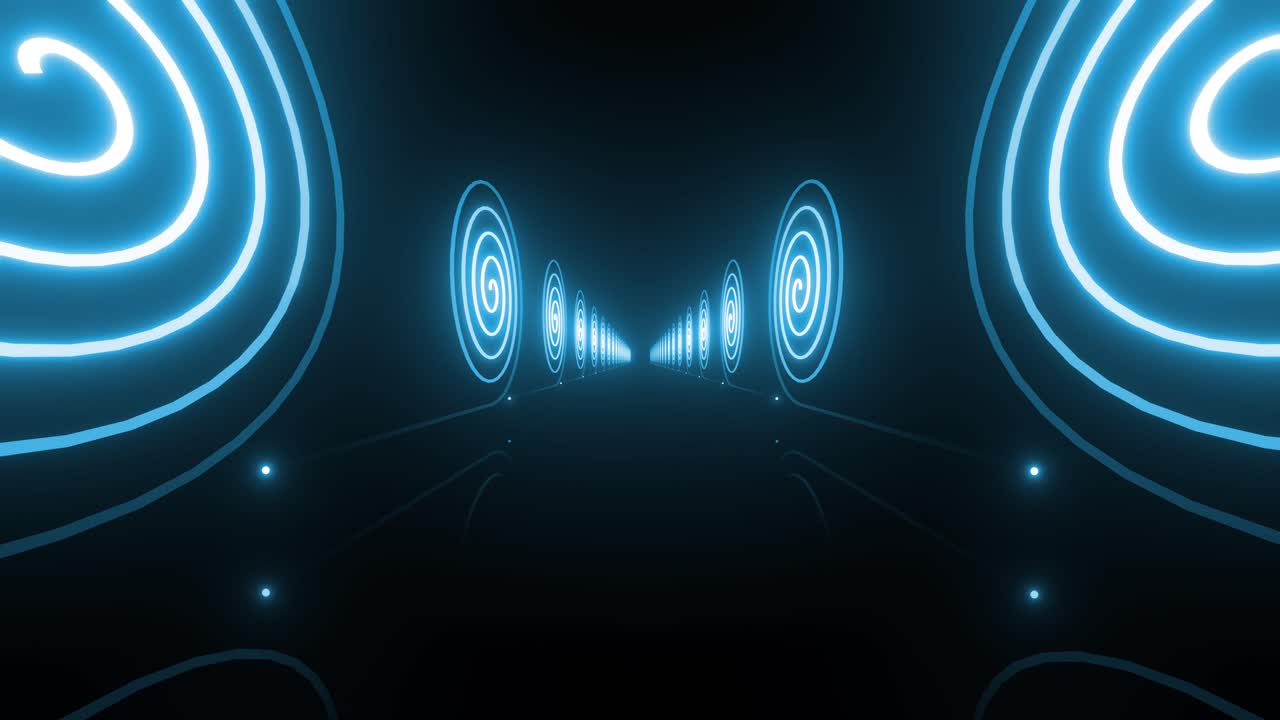 네온 나선형 터널